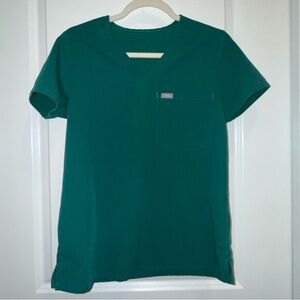FIGS Women Short Sleeve Scrub Top | Forest Green | Technical Collection Size XS